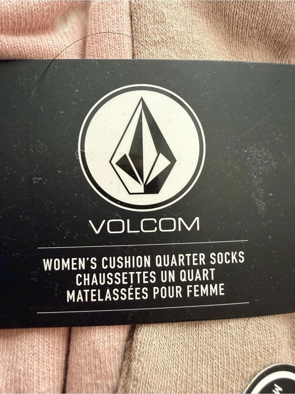 Volcom Women’s Cushion Quarter Socks - Blush, Black & Light Taupe 6 Pairs